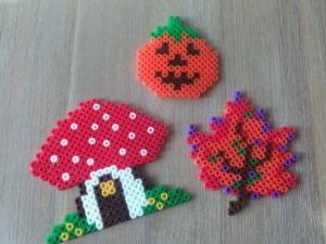 Automne champigon maison perles hama repasser