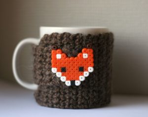 Renard housse en laine pour mug fox perles hama repasser