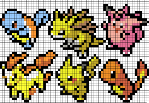 Pokemon perles hama repasser pikachu salameche