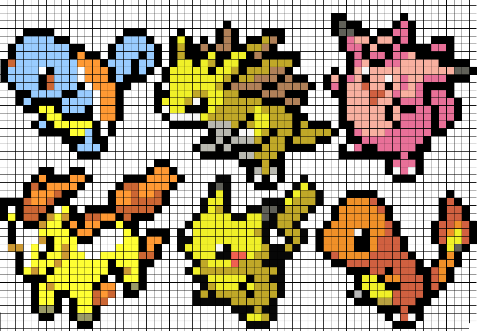 Pokemon perles hama repasser pikachu salameche