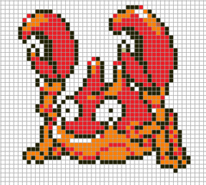 Krabby perles hama repasser modeles pokemon