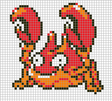 Krabby perles hama repasser modeles pokemon