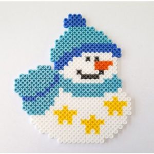 Bonhomme neige hiver perles hama repasser