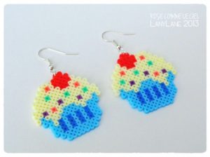 Boucle oreilles perles hama repasser