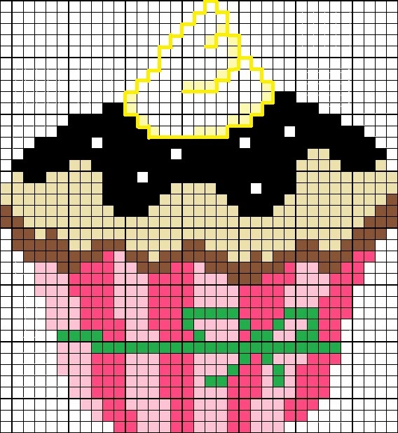 Cupcake perles hama repasser grille gratuite