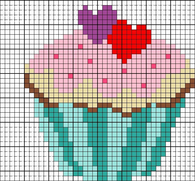 Cupcake perles hama repasser grille