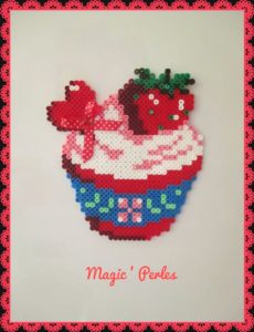 Cupcake ruban perles hama repasser