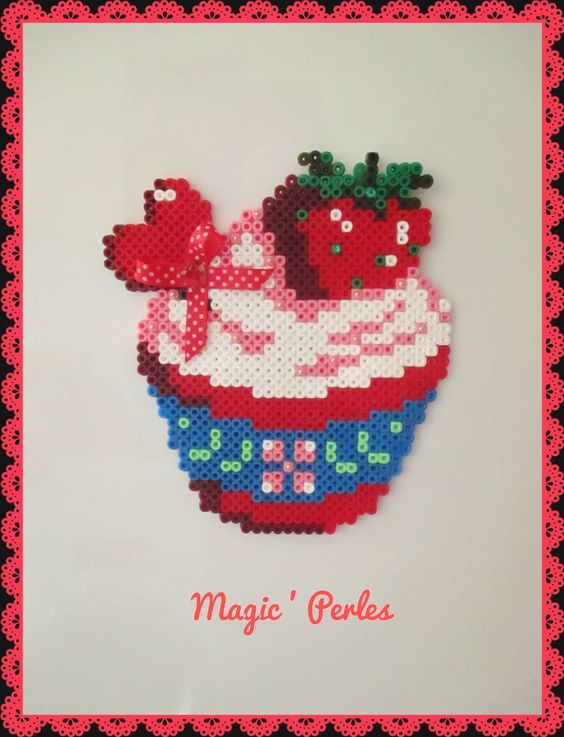 Cupcake ruban perles hama repasser