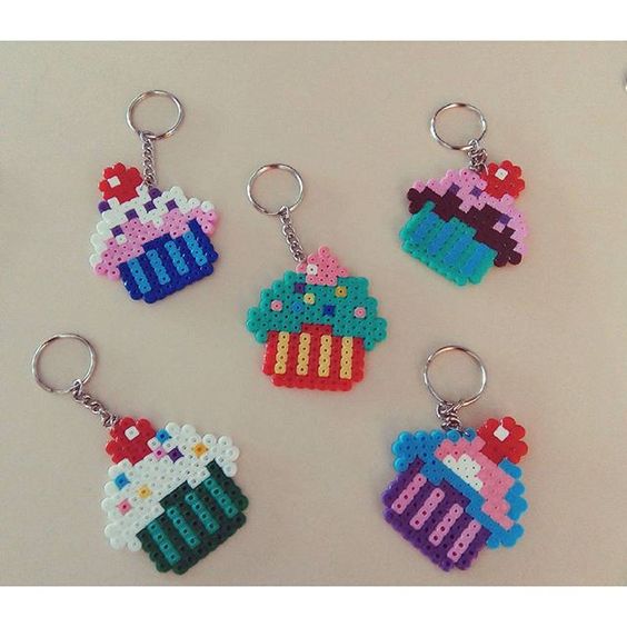 Cupcale porteclefs mini perles hama repasser