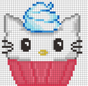 Hello kitty perles hama repasser cupcakes