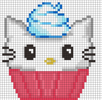 Hello kitty perles hama repasser cupcakes