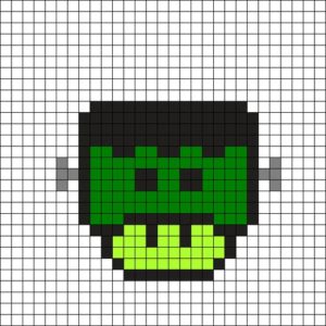 Frankenstein champignon perles repasser hama halloween