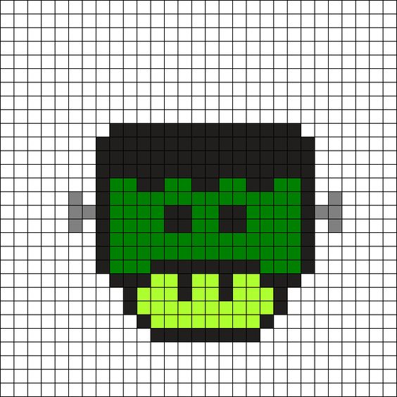 Frankenstein champignon perles repasser hama halloween