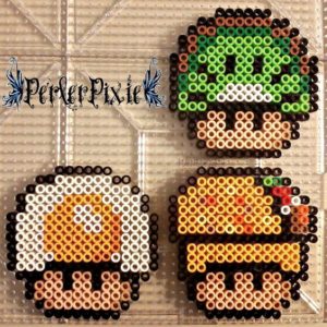 Nourriture champignon oeufs tacos mario bros perles hama repasser