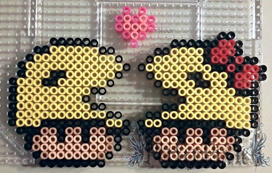 Pacman champignon mario bros perles repasser hama