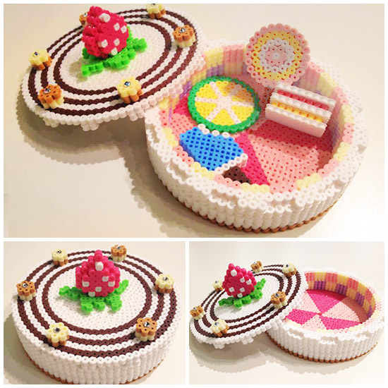 Boite bonbons 3d perles hama a repasser