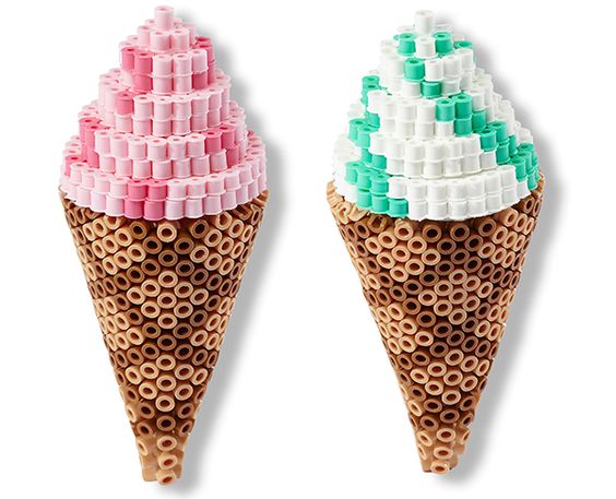 Cone glaces perles hama repasser 3d