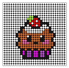 Cupcake kawaii dinette perles a repasser hama
