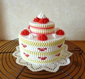 Fraisier 3d dinette perles hama a repasser