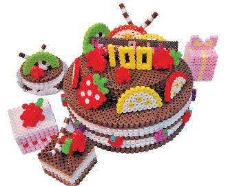 Gateau chocolat 3d perles hama a repasser