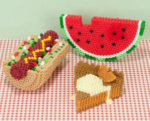 Hotdog pasteque cheesecake perles hama a repasser