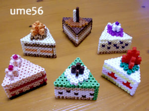 Part de gateau perles a repasser hama dinette 3d