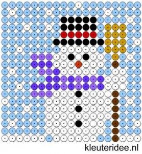 Bonhomme neige perles a repasser hama christmas