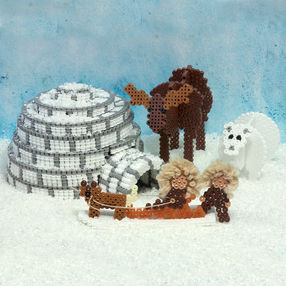Pole nord ours hiver igloo perles a repasser hama