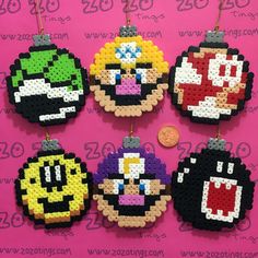 Boules de noel perles a repasser hama mario bros
