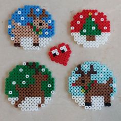 Boules noel rennes sapin perler beads perles a repasser hama