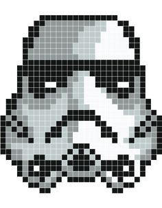 Casque stormtrooper starwars hama perles repasser grille