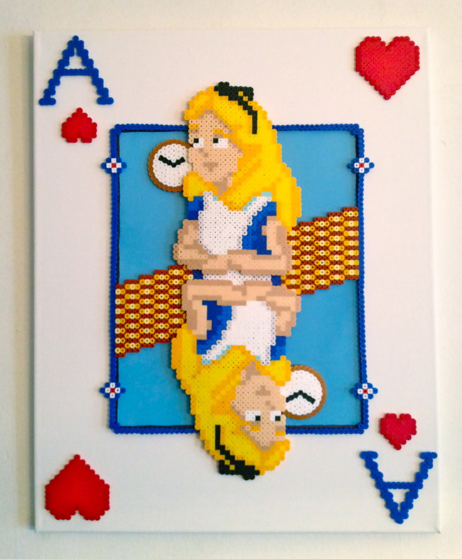 Alice disney carte anniversaire perles a repasser hama