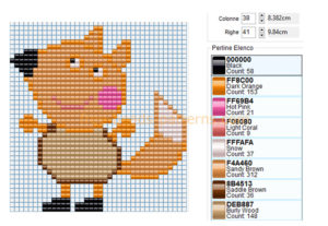 Freddy fox peppa pig hama perles a repasser pattern