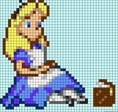 Alice assise pays merveilles disney perles a repasser hama