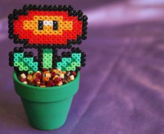 Fleurs perles hama a repasser mario bros