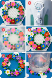 Sous verre fleurs perles a repasser hama