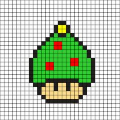 Champignon mario sapin de noel perles a repasser hama