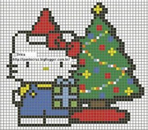 Hello kitty perles a repasser sapin de noel hama