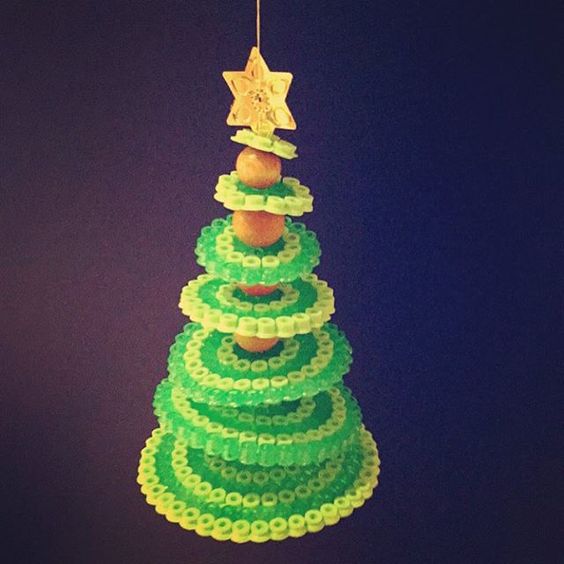 Perles a repasser hama 3d sapin de noel