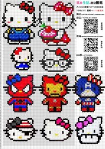 Grilles gratuites models perles a repasser hama hello kitty