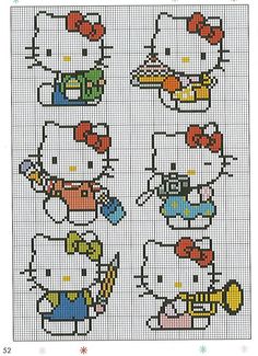 Grilles gratuites perles hama a repasser hello kitty