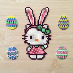 Hello kitty lapin de paques perles a repasser hama