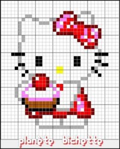 Hello kitty perles a repasser hama cupcake patissiere