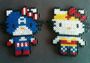 Perles a repasser hama wonder woman captain america hello kitty