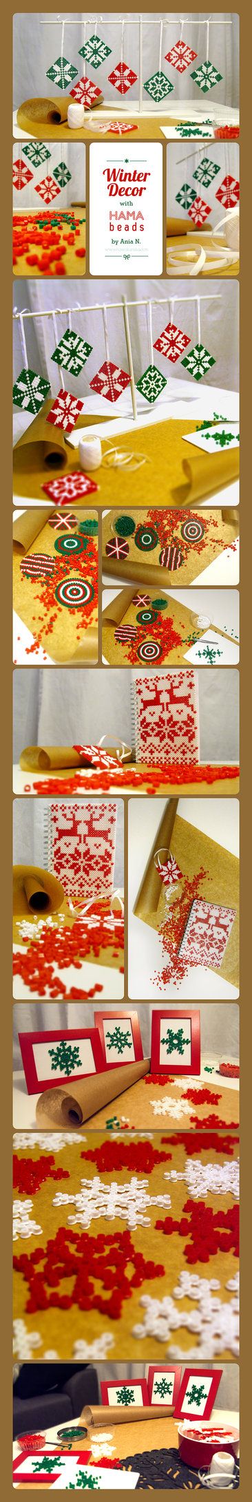Perles a repasser hama scandinave noel cartes
