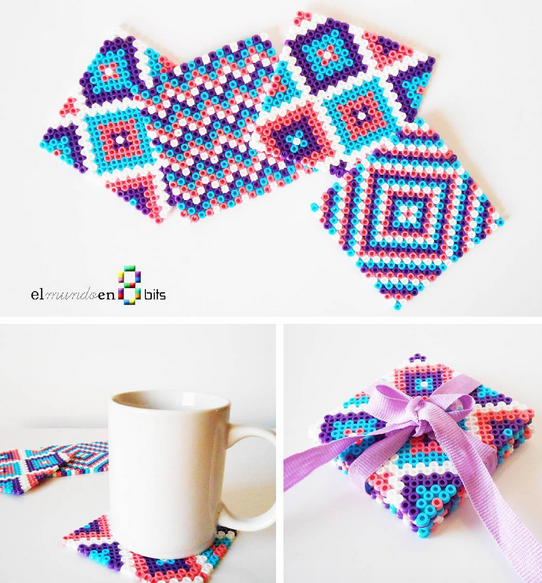 Idée cadeau : des sous-verres à offrir en perles Hama