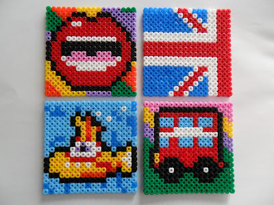 Hama beads perles a repasser sous verre beatles submarine