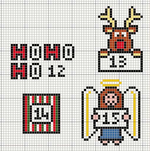 Calendrier avent perles a repasser hama beads noel