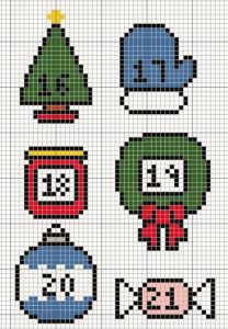 Calendrier avent perles hama a repasser noel