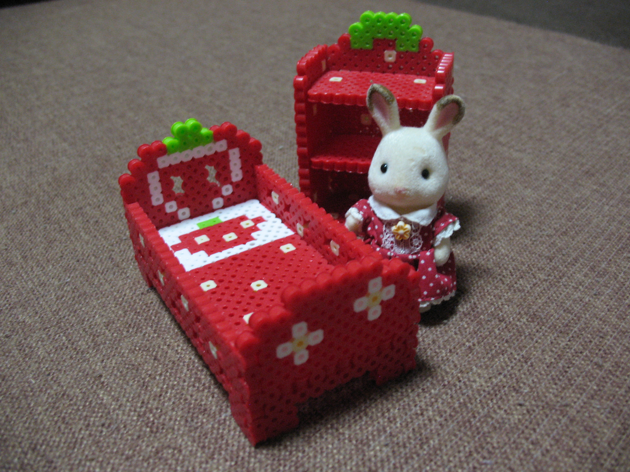 Sylvanian lit chambremaison perles a repasser hama